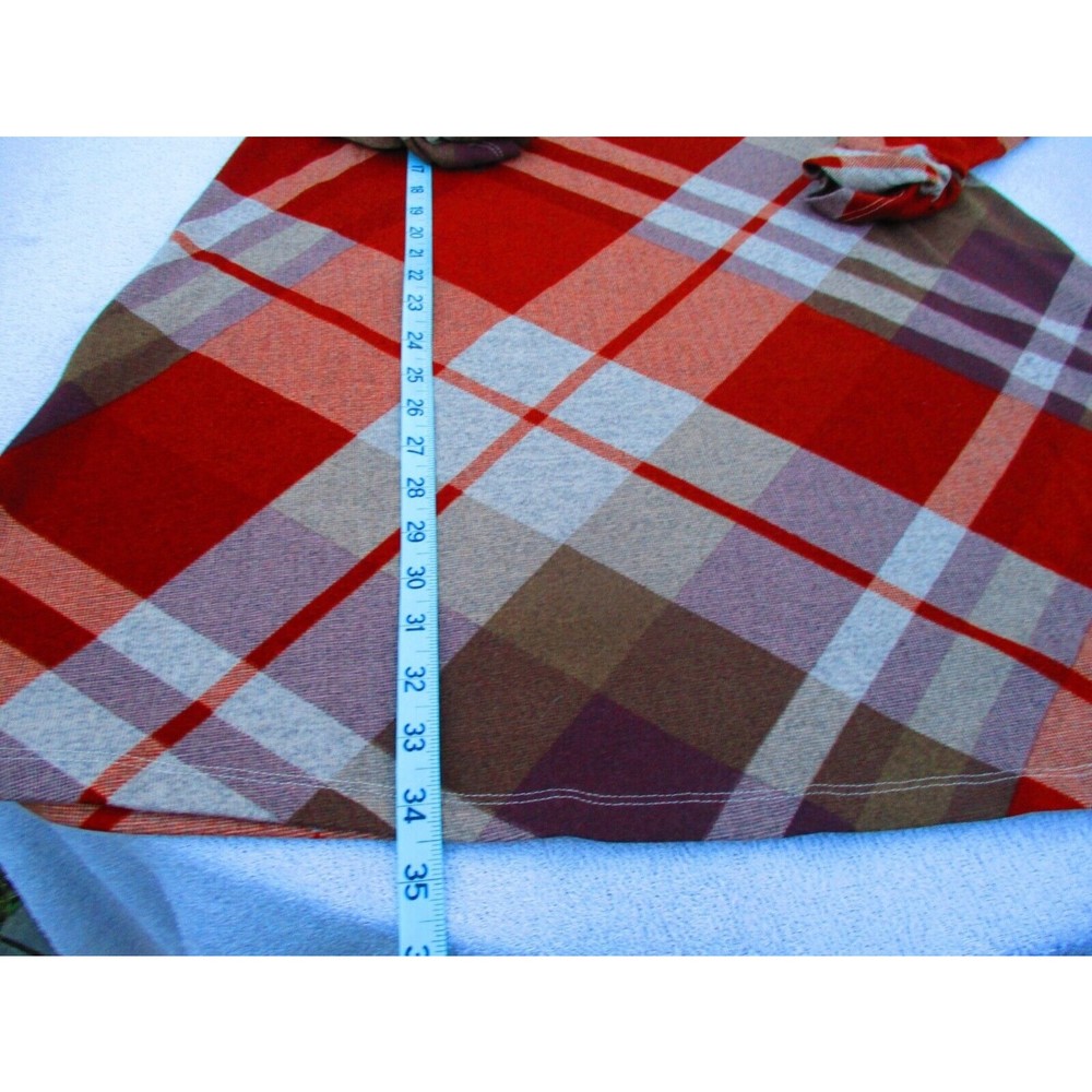 R & K Originals Shift Dress Women's Size 10 Short Sleeve Plaid with Neck Scarf - Picture 13 of 15